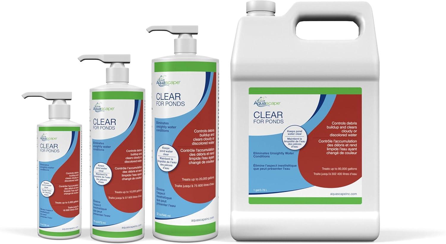 image:imageAquascape Clear Water Treatment for Koi and Fish Ponds Blend of Clarifiers to Clear Cloudy or Discolored Water and Reduce Debris  4 16Ounces1gallon