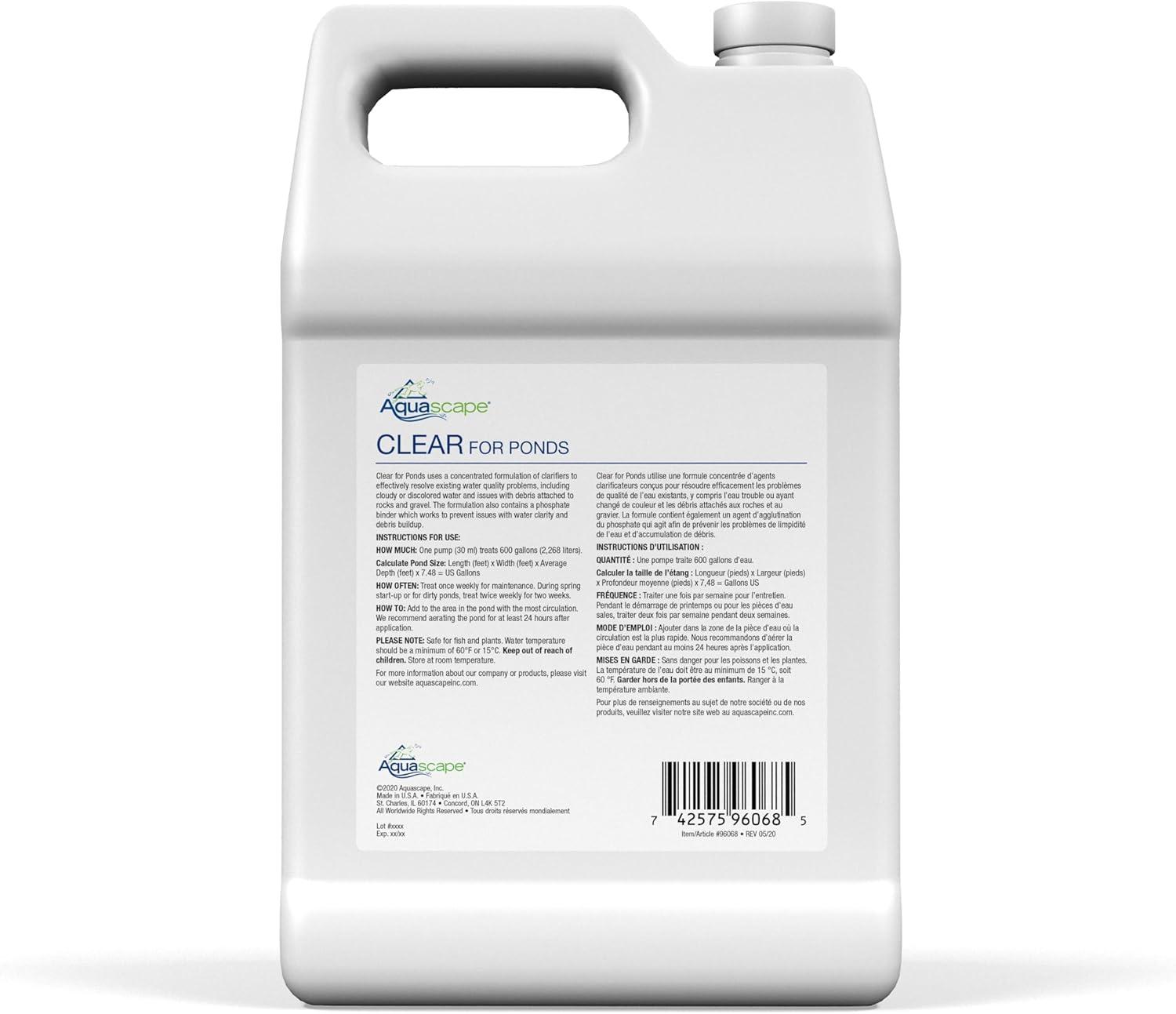 image:imageAquascape Clear Water Treatment for Koi and Fish Ponds Blend of Clarifiers to Clear Cloudy or Discolored Water and Reduce Debris  4 16Ounces1gallon