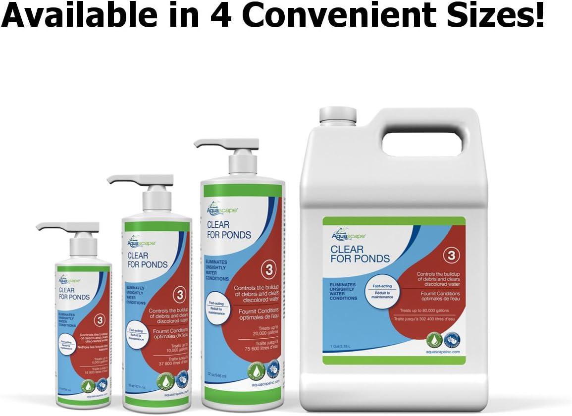 image:imageAquascape Clear Water Treatment for Koi and Fish Ponds Blend of Clarifiers to Clear Cloudy or Discolored Water and Reduce Debris  4 16Ounces32ounces