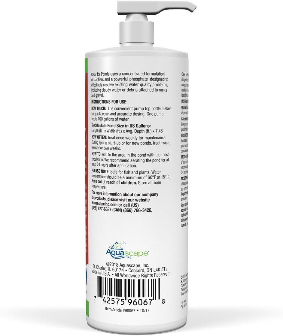 image:imageAquascape Clear Water Treatment for Koi and Fish Ponds Blend of Clarifiers to Clear Cloudy or Discolored Water and Reduce Debris  4 16Ounces32ounces