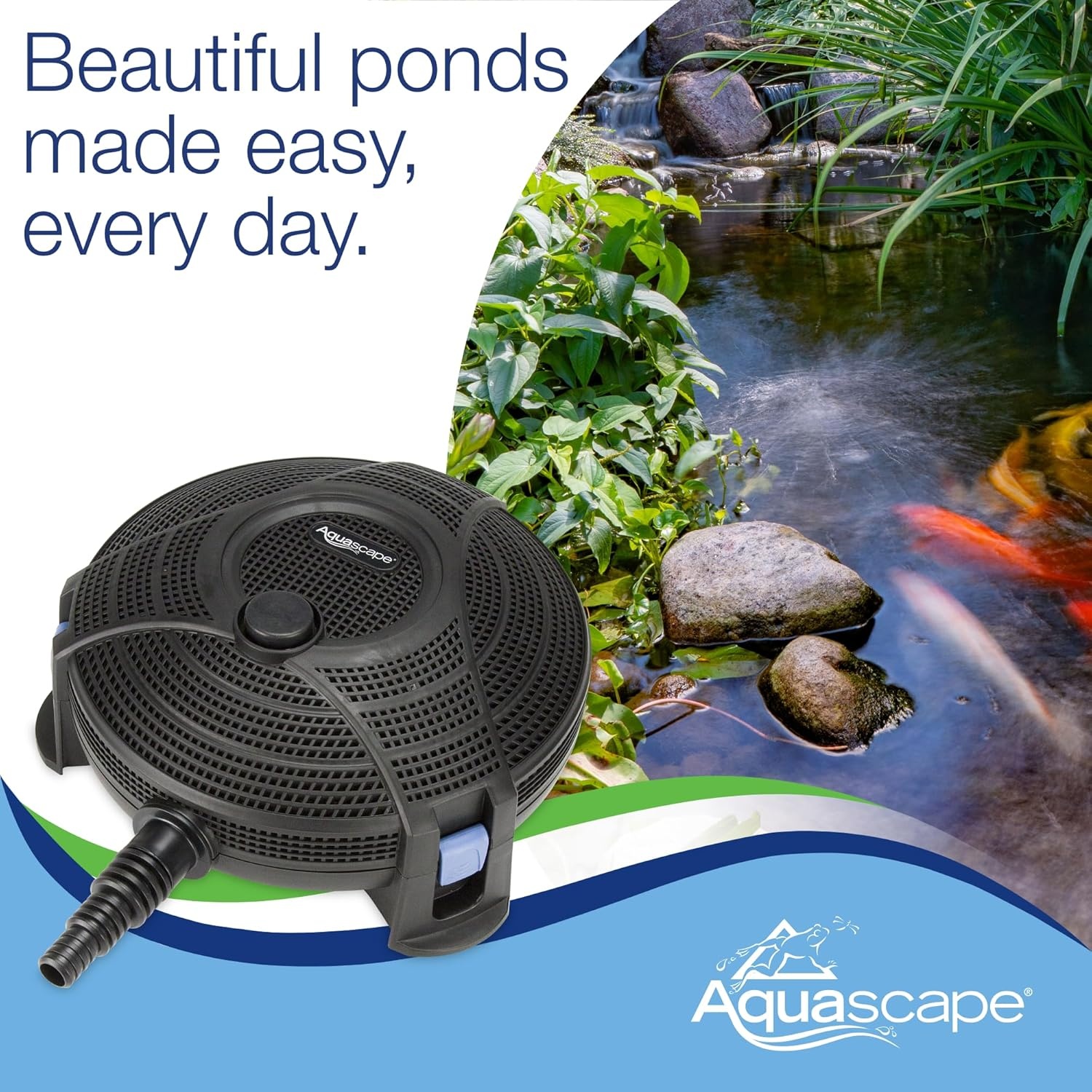 image:imageAquascape 95110 Submersible Pond Water Filter  Mechanical and Biological Filtrationsmall piece of pipe or 34inch threaded fitting