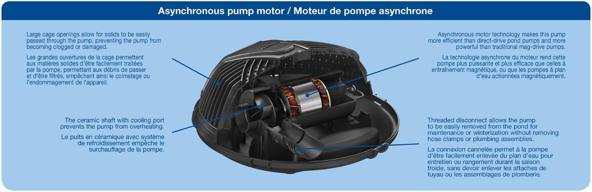 image:imageAquascape AquaForce 3868 Solids Handling Submersible Pond Pump Waterfall and Pond Filter Pump for Ponds Water Features and Filtration 9111340008000 GPH