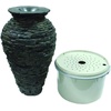 image:imageAquascape 78221 Fire Fountain Stacked Slate Urn AddOn KitUrn  Install Kit