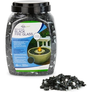 image:imageAquascape Reflective Black Fire Glass for use with Fire and Water Fountains Fire Places Fire Pits and More 14inch 10pounds  78262Reflective Black
