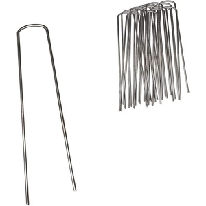 image:imageAquascape Pond Netting Ground Stakes UShaped Metal 100 Count for Pond and Water Garden  74008100 Stakes