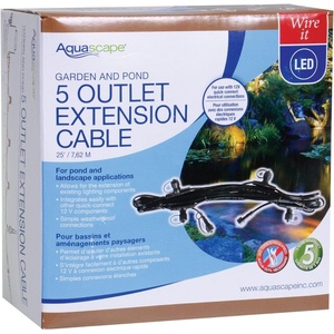 image:imageAquascape 1Outlet White LED Outdoor Lighting Extension Cable 2Pin Black 98998Black