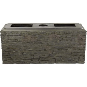 image:imageAquascape Straight Stacked Slate Wall Base Water Fountain for Yard Landscape and Garden Small 13inch H  78279